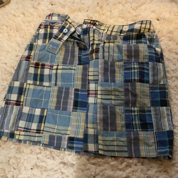 Larry Levine blue madras skirt. Size 4. - Picture 2 of 4